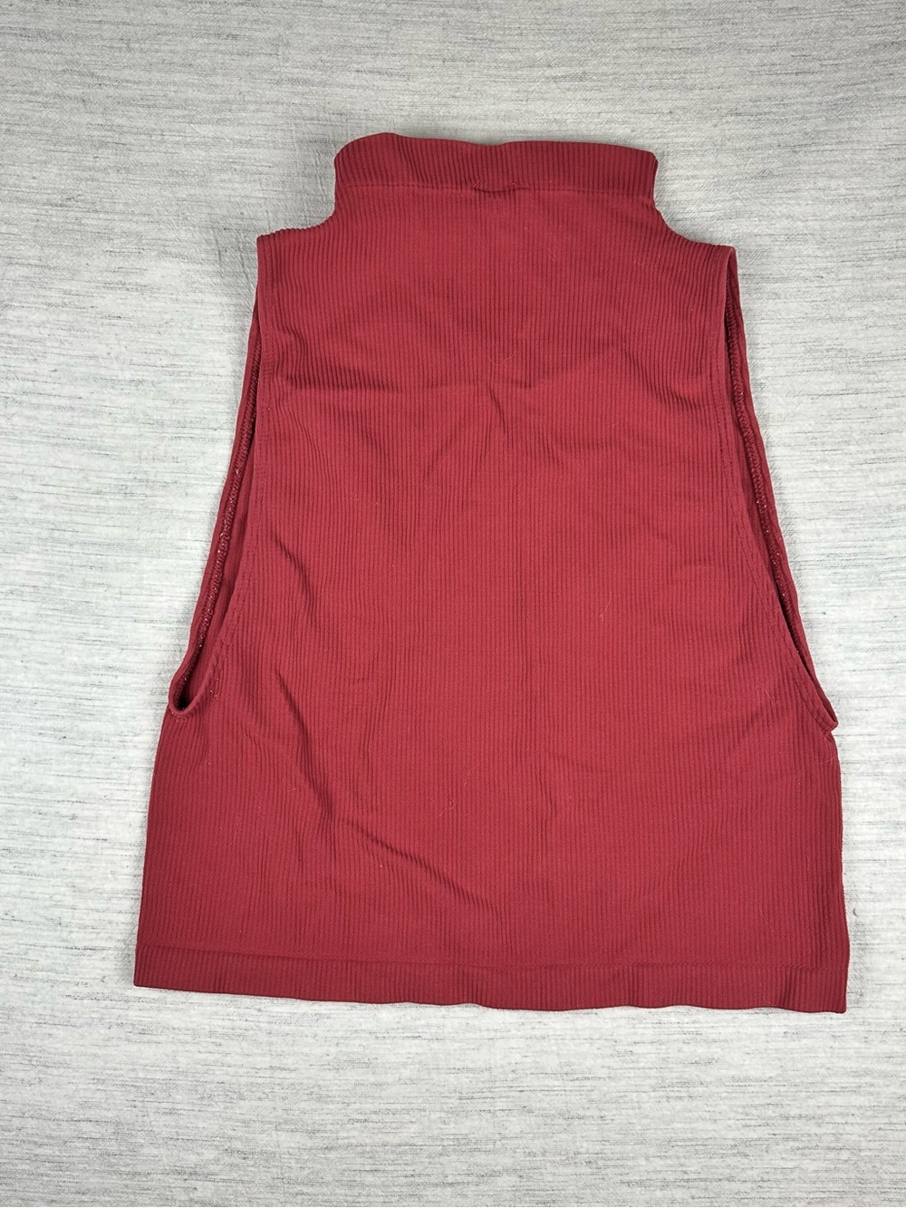 FARM Rio Red Ribbed Mock Neck Sleeveless Tank Top - Picture 5 of 5